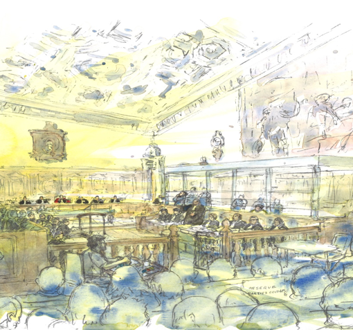 Ilustration d'une salle d'audience